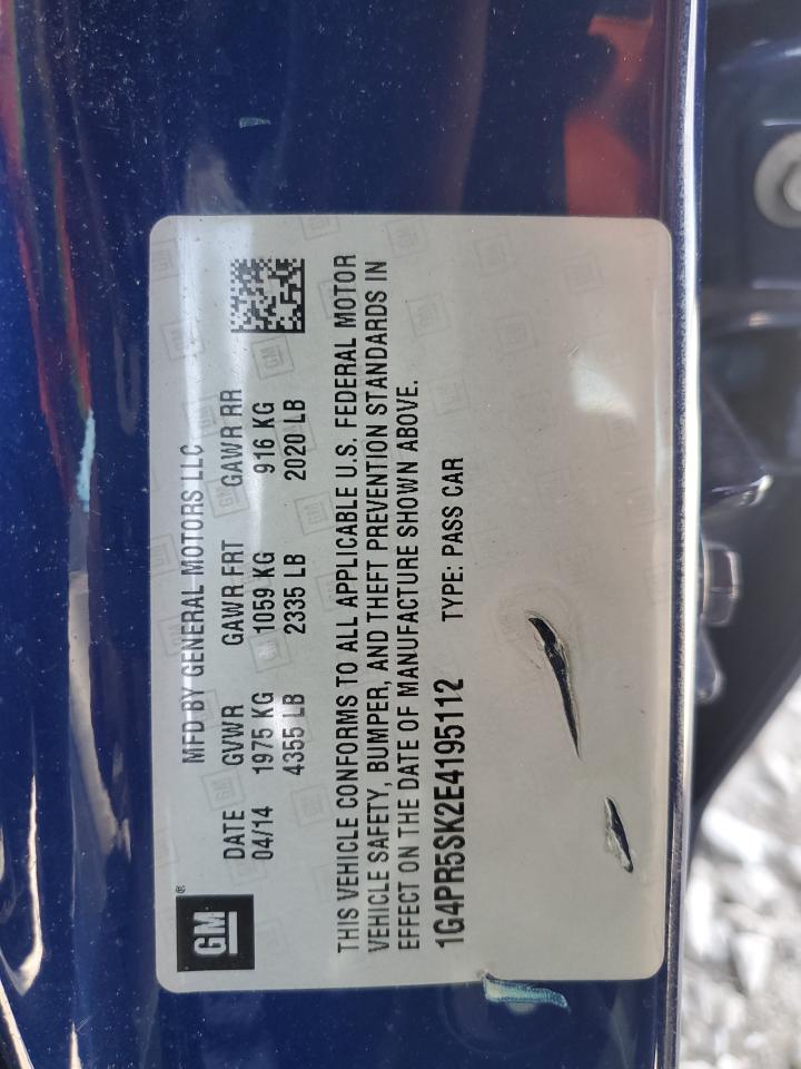 2014 Buick Uk VIN: 1G4PR5SK2E4195112 Lot: 81961355