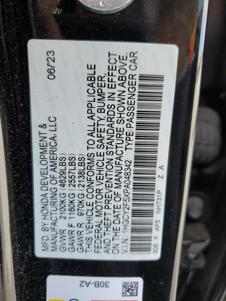 2023 Honda Accord Hybrid Sport VIN: 1HGCY2F5XPA048342 Lot: 82288675