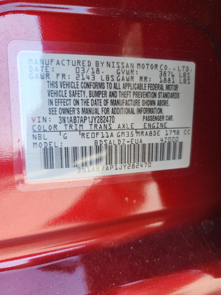 2018 Nissan Sentra S VIN: 3N1AB7AP1JY282470 Lot: 84643925