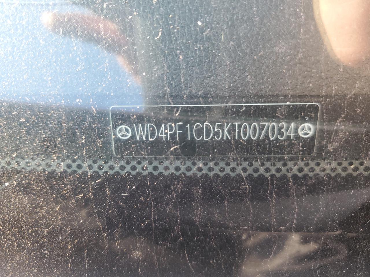 2019 Mercedes-Benz Sprinter 2500/3500 VIN: WD4PF1CD5KT007034 Lot: 85477375