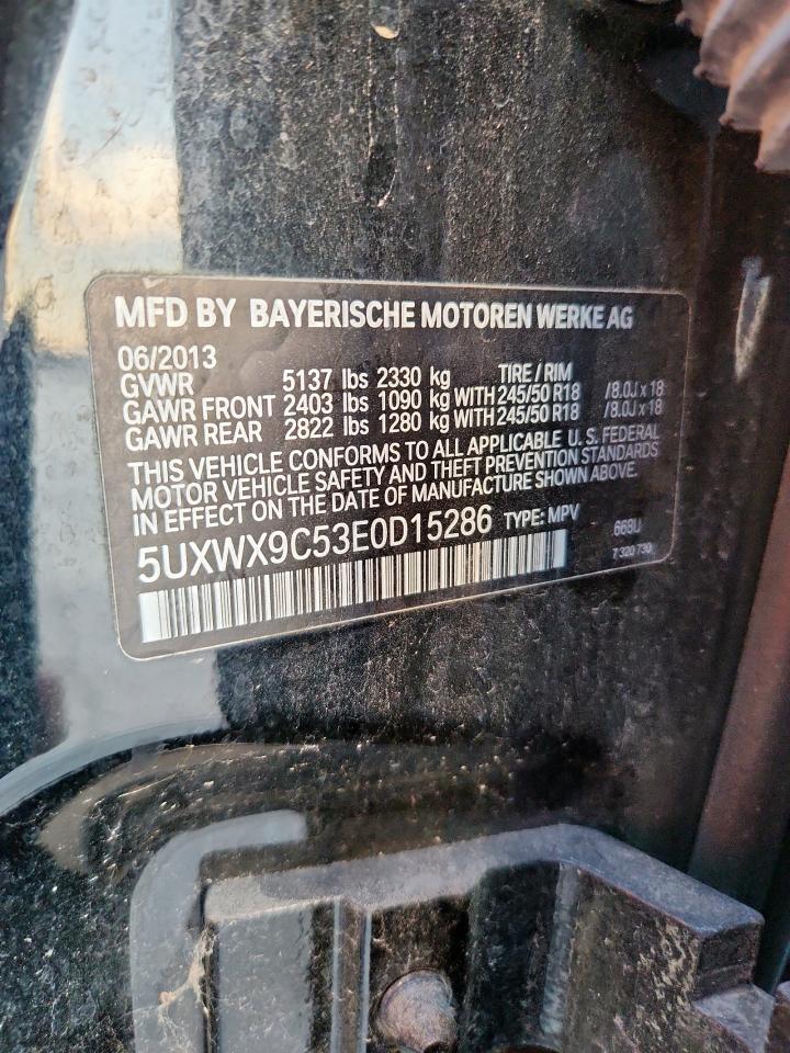2014 BMW X3 xDrive28I VIN: 5UXWX9C53E0D15286 Lot: 85924305