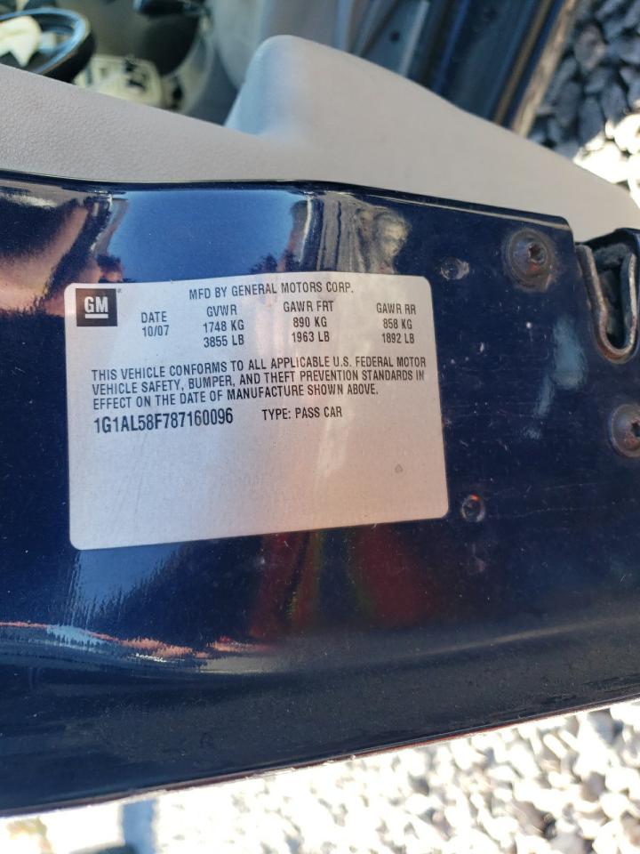 2008 Chevrolet Colbalt VIN: 1G1AL58F787160096 Lot: 82640715