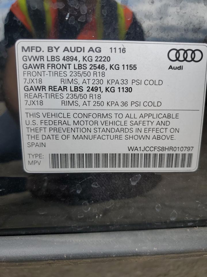 2017 Audi Q3 Premium Plus VIN: WA1JCCFS8HR010797 Lot: 85185175