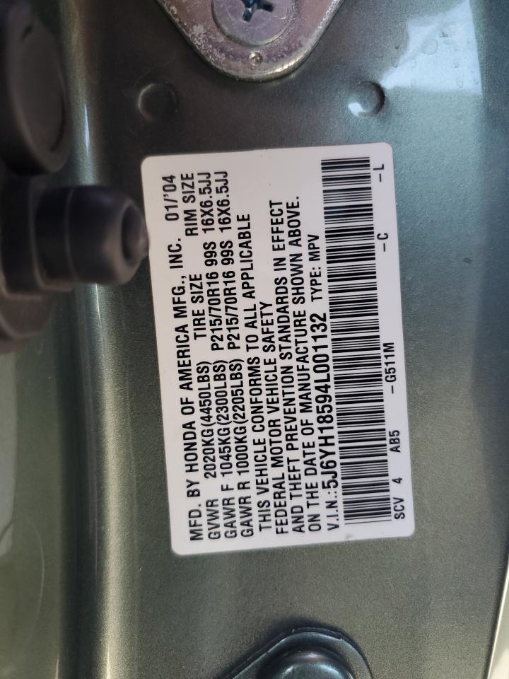 2004 Honda Element Ex VIN: 5J6YH18594L001132 Lot: 83769515