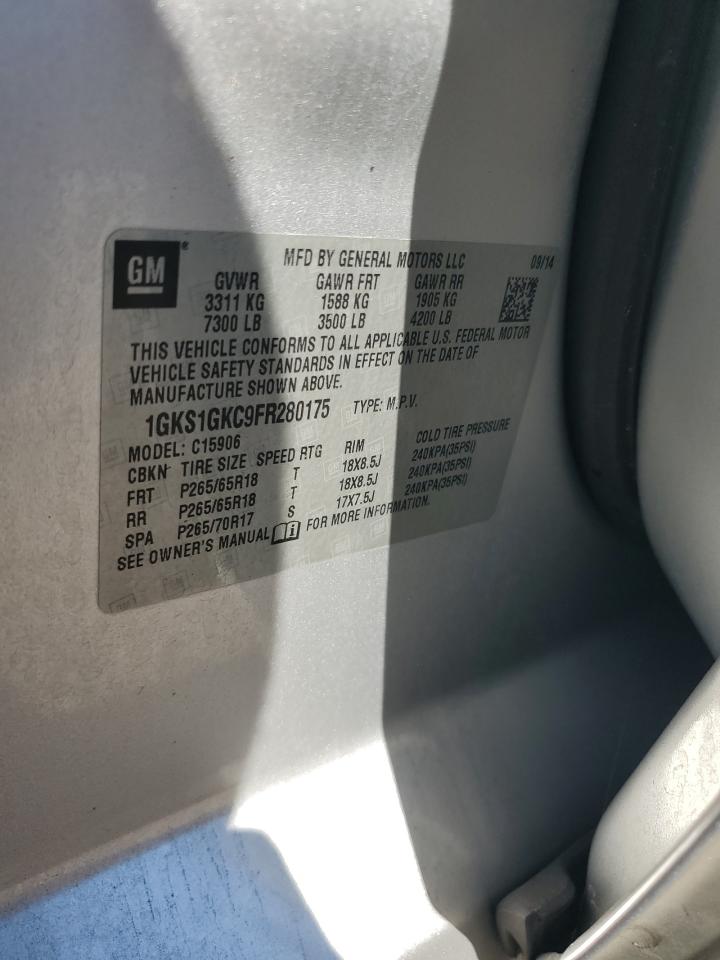 2015 GMC Yukon Xl C1500 Sle VIN: 1GKS1GKC9FR280175 Lot: 87066285