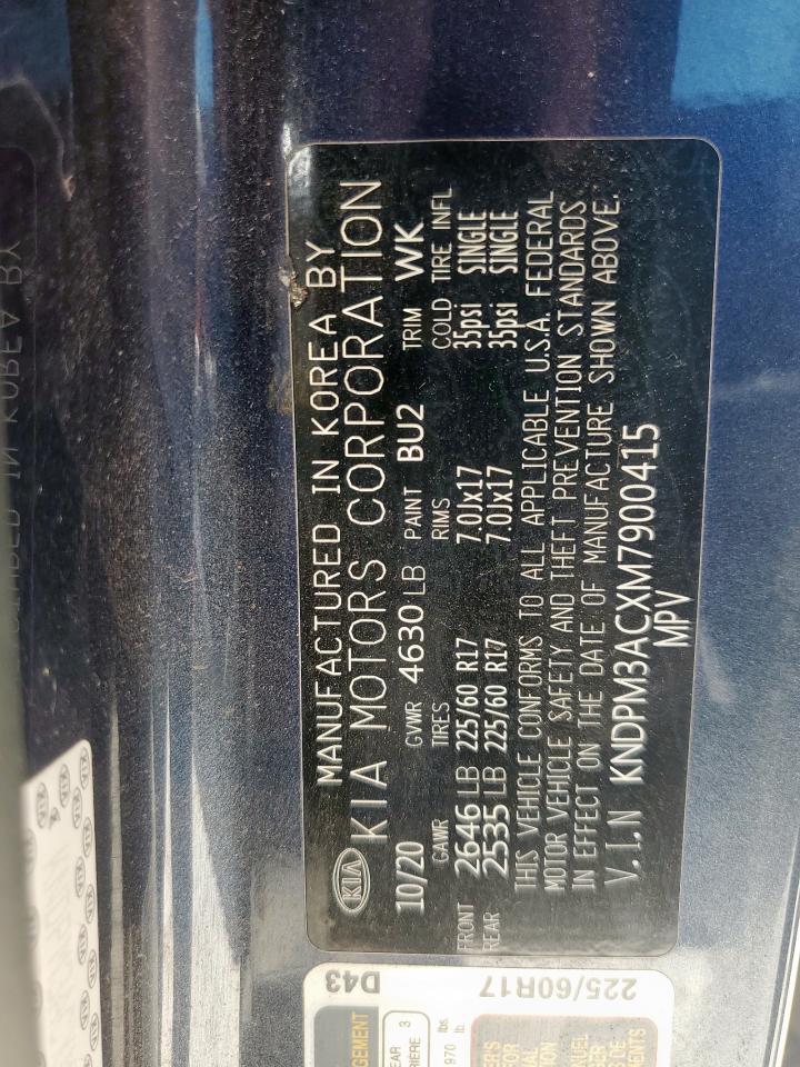 2021 Kia Sportage Lx VIN: KNDPM3ACXM7900415 Lot: 85904885