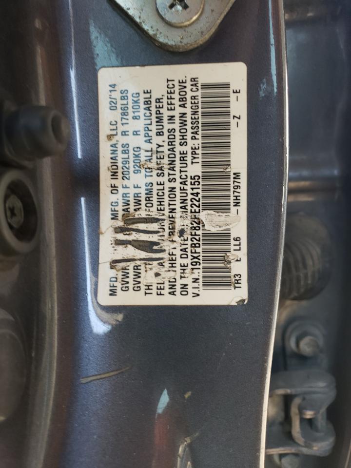 2014 Honda Civic Ex VIN: 19XFB2F82EE224155 Lot: 82422965