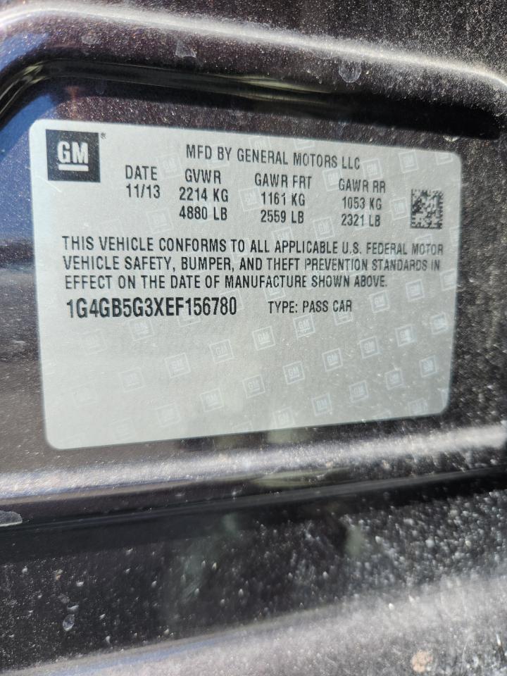 2014 Buick Lacrosse VIN: 1G4GB5G3XEF156780 Lot: 85383315