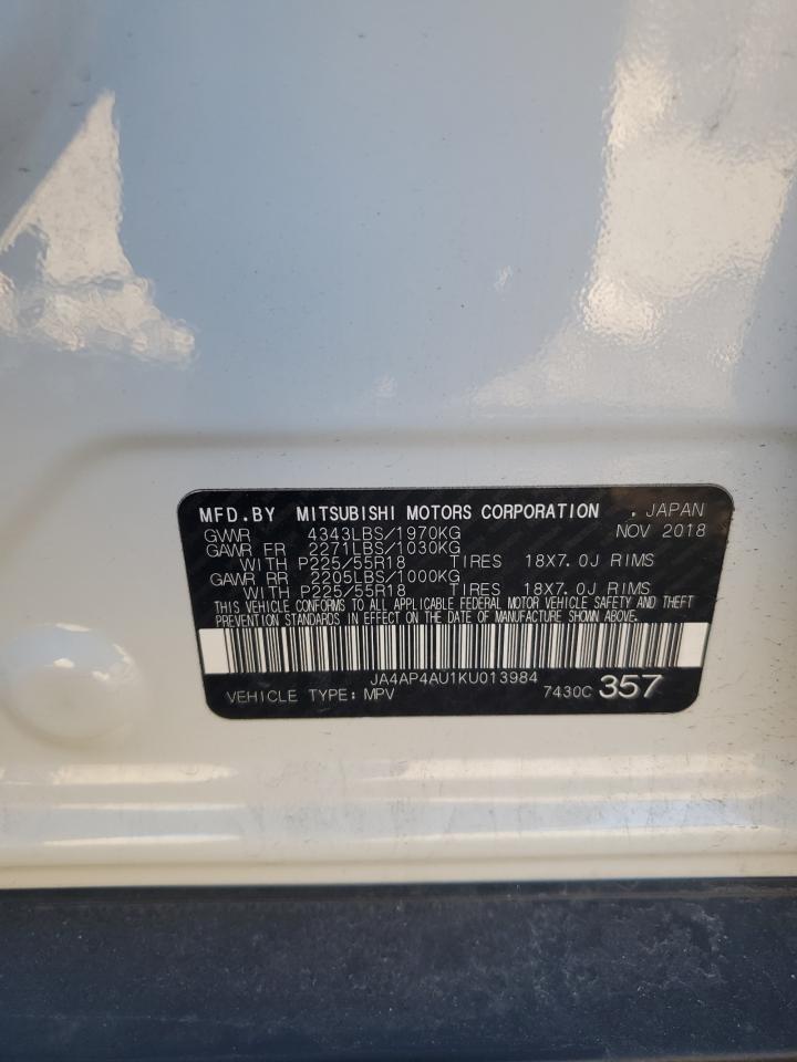 2019 Mitsubishi Outlander Sport Se VIN: JA4AP4AU1KU013984 Lot: 90920175