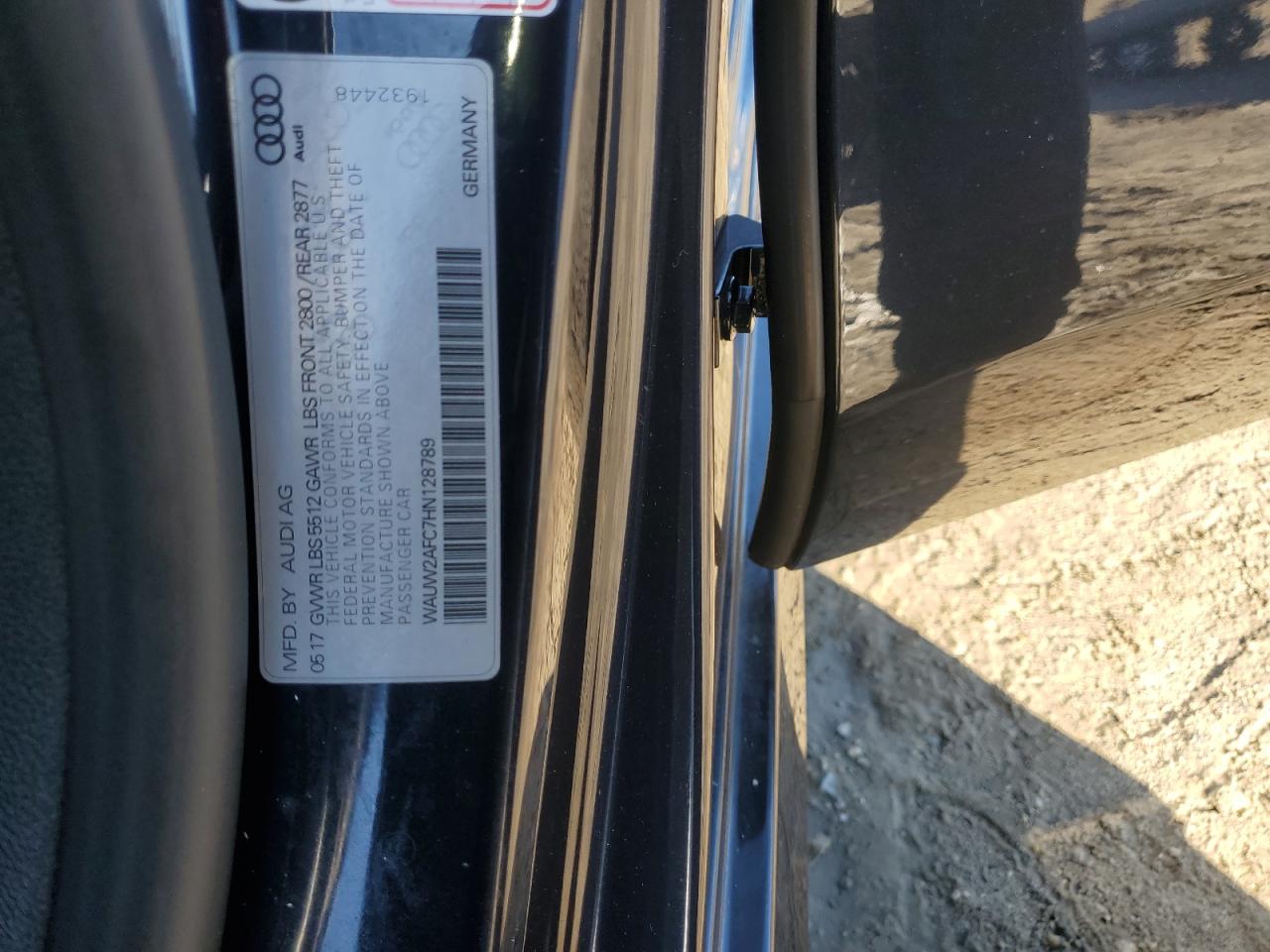 2017 Audi A7 Premium Plus VIN: WAUW2AFC7HN128789 Lot: 90282515