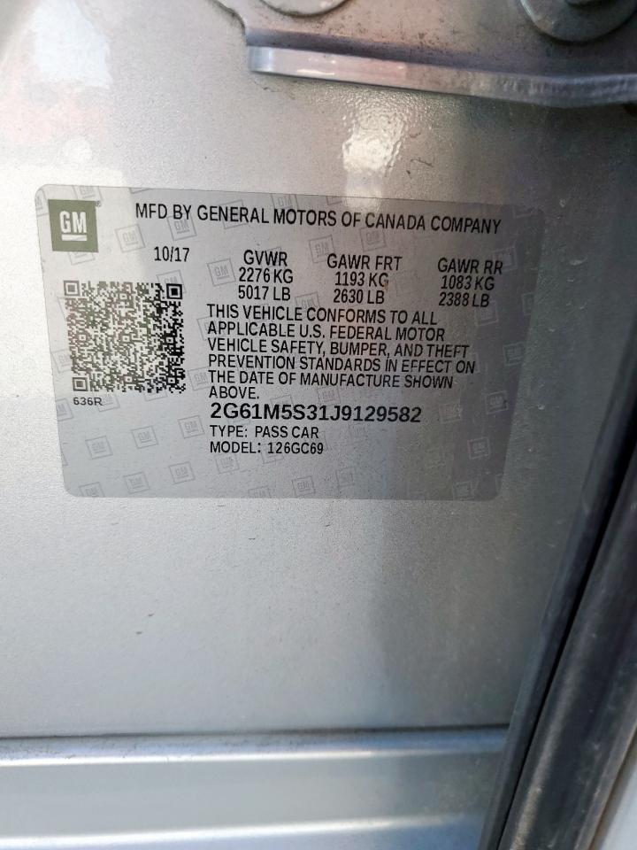 2018 Cadillac Xts Luxury VIN: 2G61M5S31J9129582 Lot: 85422305