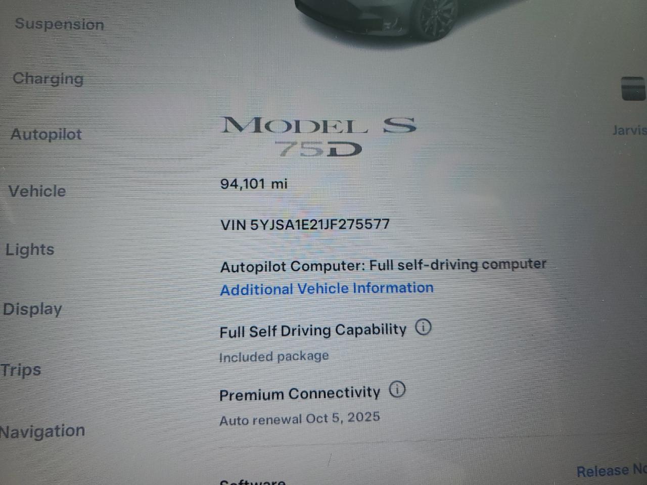 2018 Tesla Model S VIN: 5YJSA1E21JF275577 Lot: 81880895