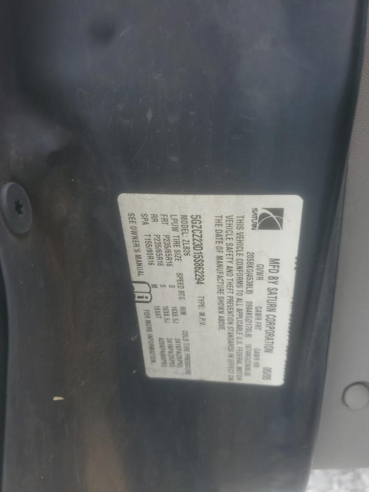 2005 Saturn Vue VIN: 5GZCZ23D15S862294 Lot: 85260145