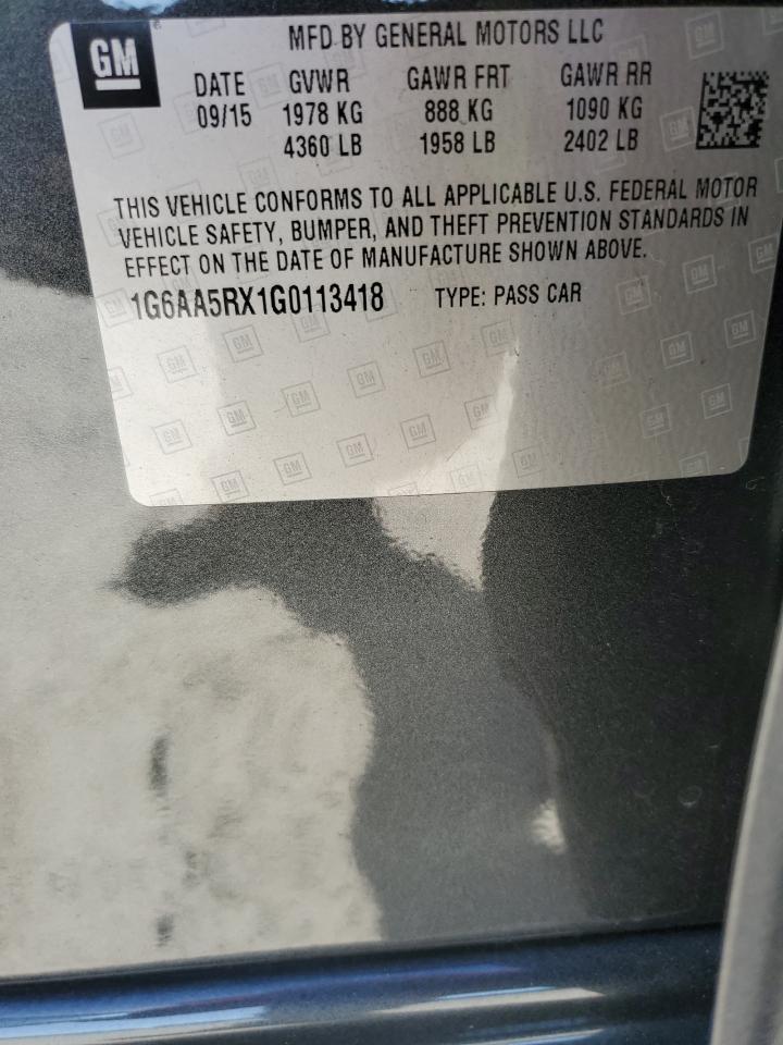 2016 Cadillac Ats VIN: 1G6AA5RX1G0113418 Lot: 84756815