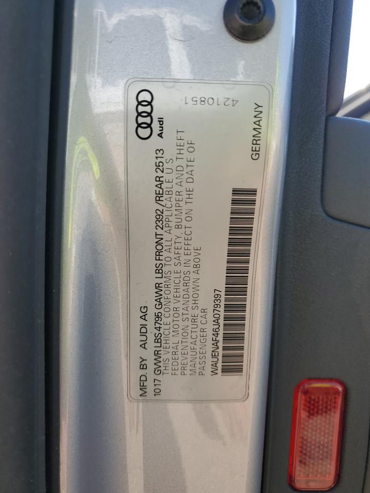 2018 Audi A4 Premium Plus VIN: WAUENAF46JA079397 Lot: 81948505