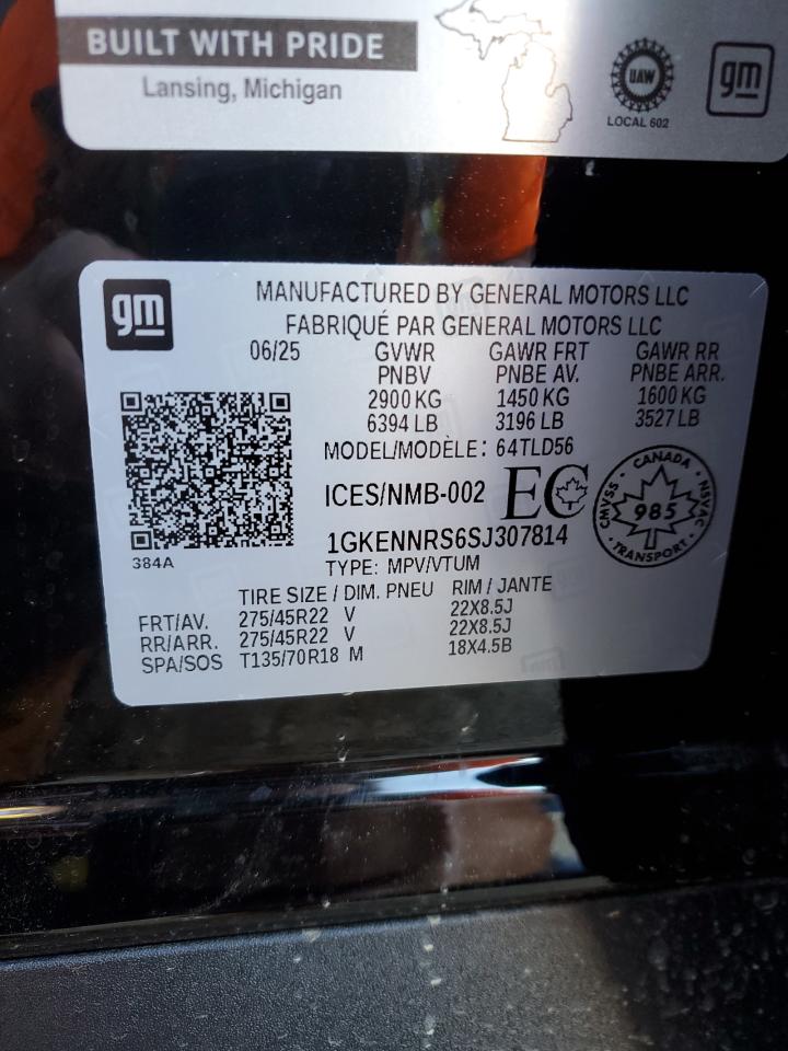 2025 GMC Acadia Elevation VIN: 1GKENNRS6SJ307814 Lot: 84885095