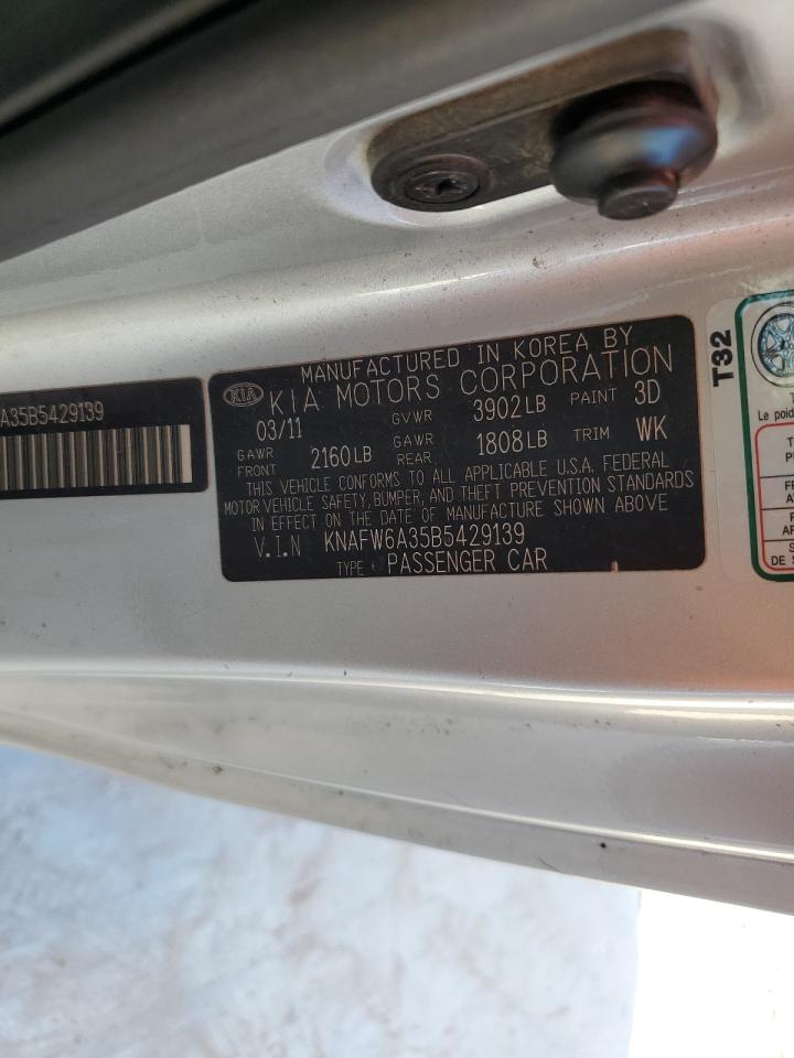 2011 Kia Forte Sx VIN: KNAFW6A35B5429139 Lot: 81998805