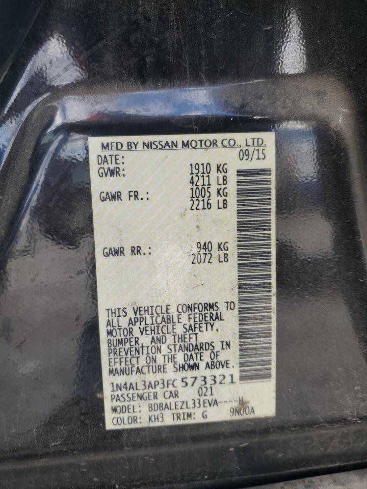 2015 Nissan Altima 2.5 VIN: 1N4AL3AP3FC573321 Lot: 84300955