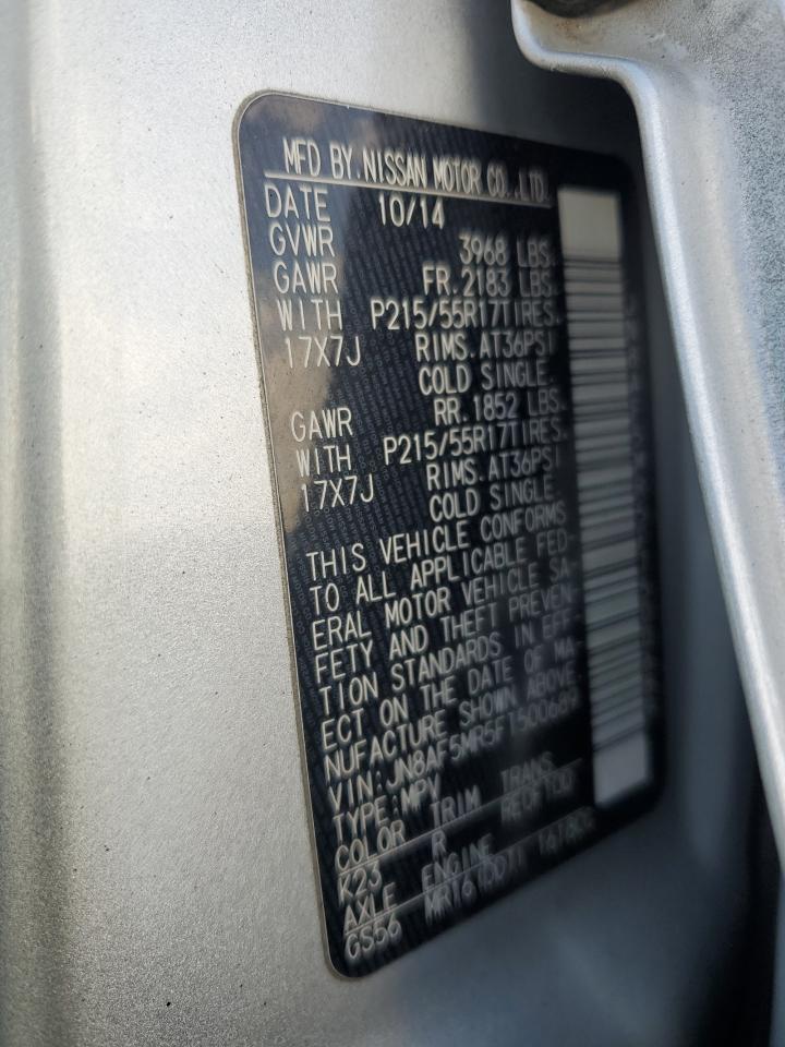 2015 Nissan Juke S VIN: JN8AF5MR5FT500689 Lot: 85944085