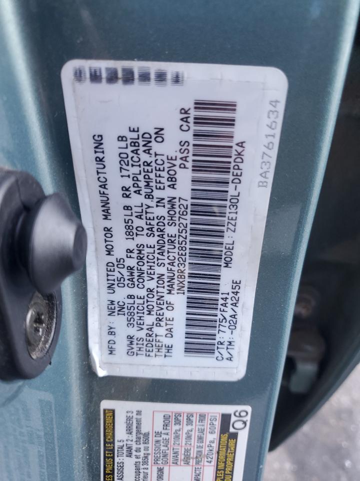 2005 Toyota Corolla Ce VIN: 1NXBR32E85Z527627 Lot: 85660345