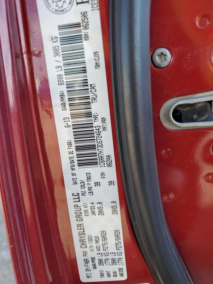 2013 Ram 1500 Sport VIN: 1C6RR7HT3DS724643 Lot: 86815425