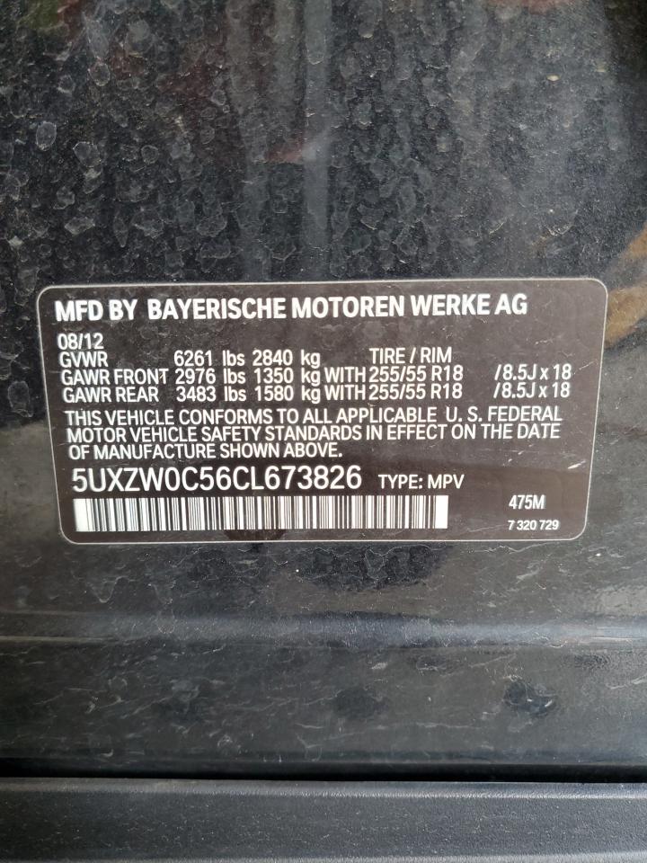 2012 BMW X5 xDrive35D VIN: 5UXZW0C56CL673826 Lot: 82237695