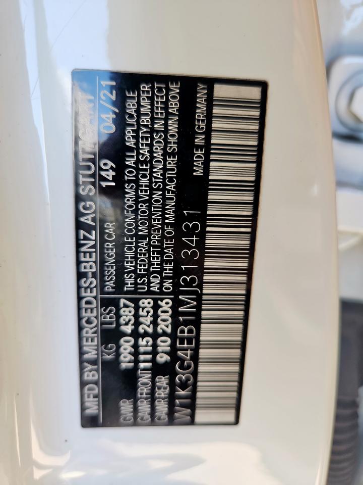 2021 Mercedes-Benz A 220 VIN: W1K3G4EB1MJ313431 Lot: 81983575