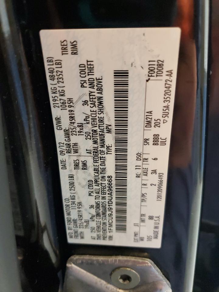 2013 Ford Escape Titanium VIN: 1FMCU9J91DUA96668 Lot: 86061315