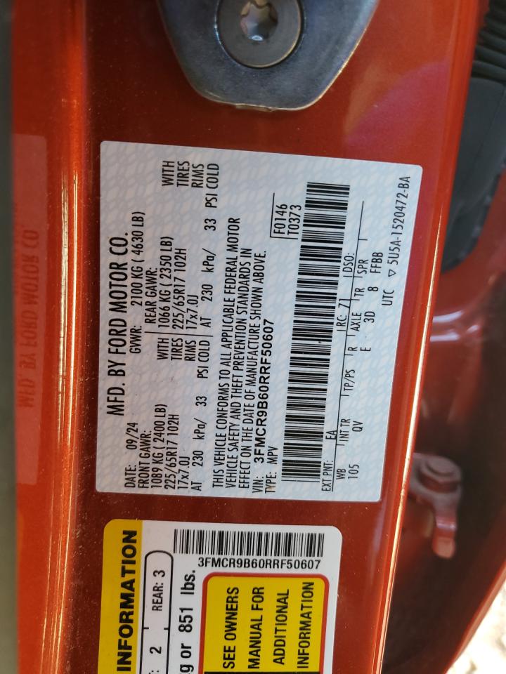 2024 Ford Bronco Sport Big Bend VIN: 3FMCR9B60RRF50607 Lot: 84649095