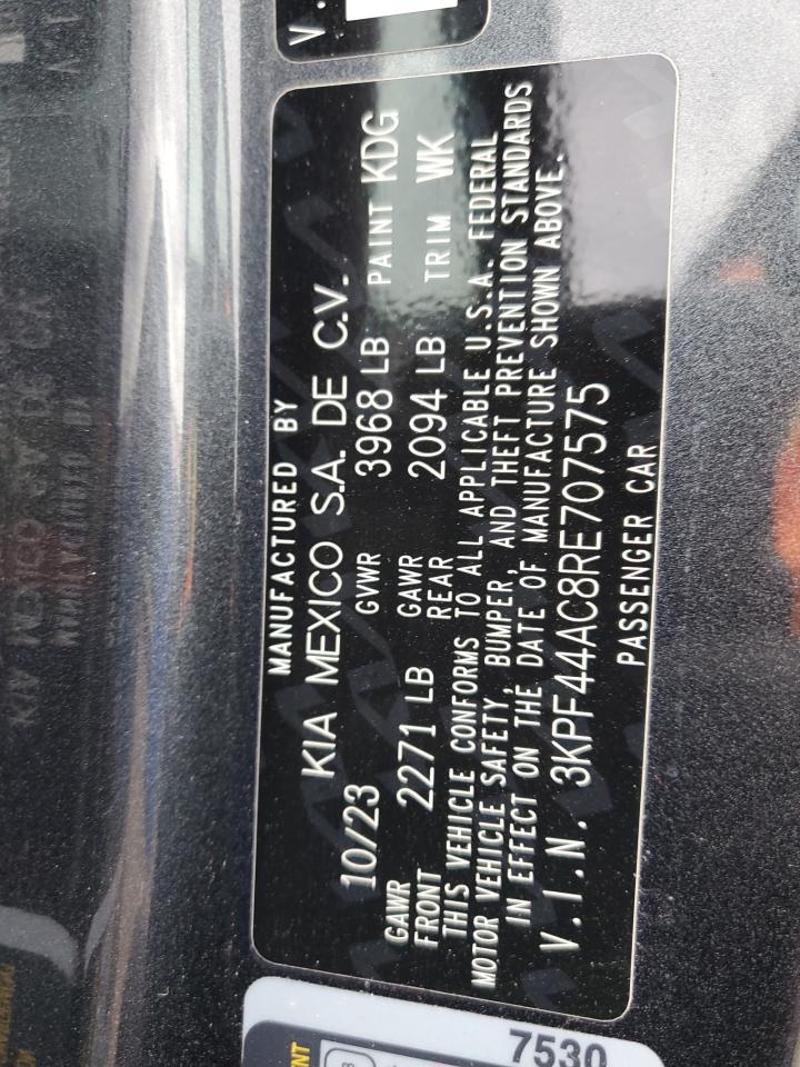2024 Kia Forte Gt VIN: 3KPF44AC8RE707575 Lot: 85574865