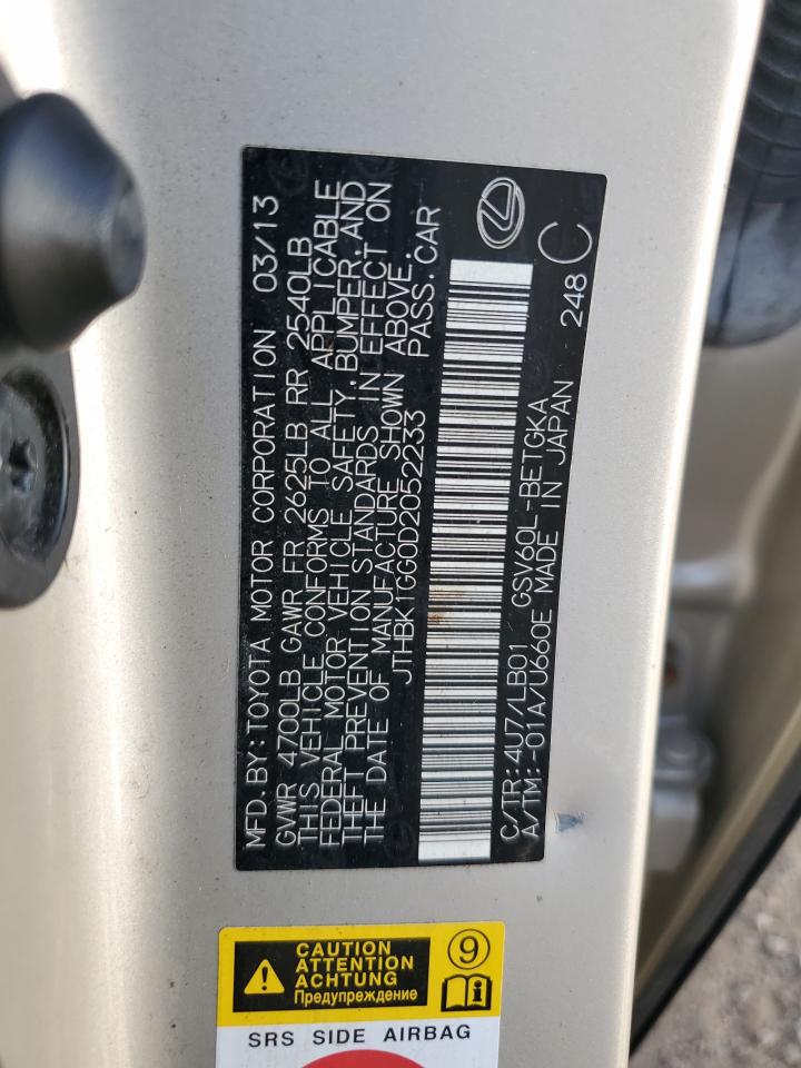 2013 Lexus Es 350 VIN: JTHBK1GG0D2052233 Lot: 84761095