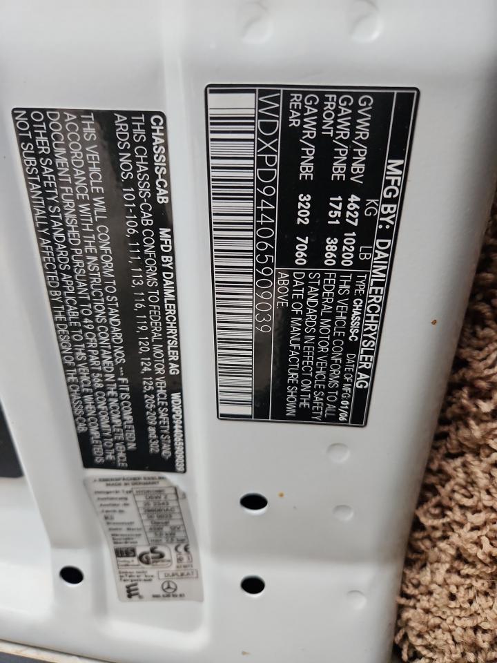 2006 Dodge Sprinter 3500 VIN: WDXPD944065909039 Lot: 85169065