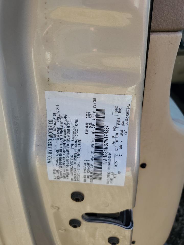 2007 Ford Focus Zx4 VIN: 1FAHP34N37W174387 Lot: 85506475