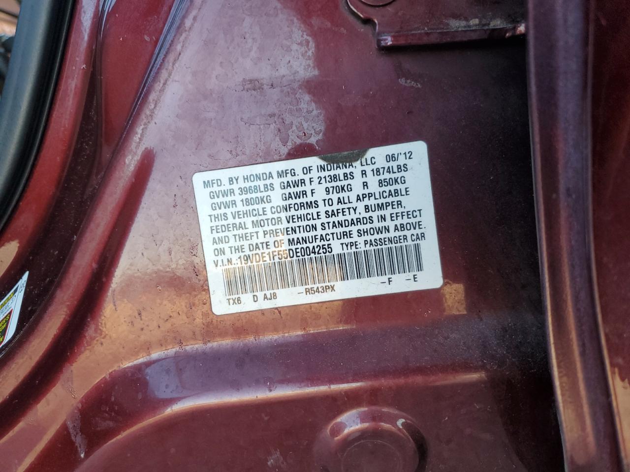 2013 Acura Ilx 20 Premium VIN: 19VDE1F55DE004255 Lot: 85910235