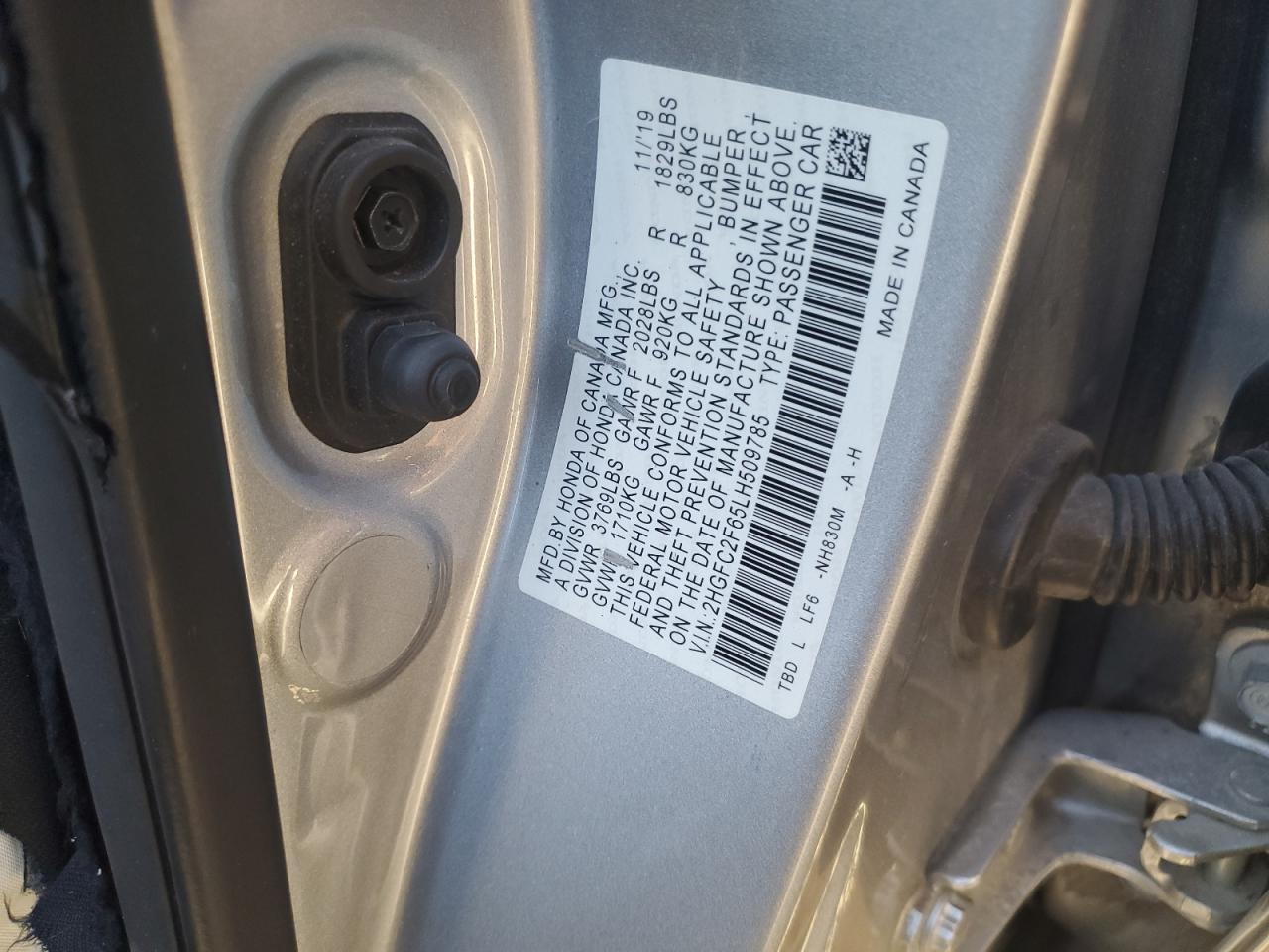 2020 Honda Civic Lx VIN: 2HGFC2F65LH509785 Lot: 66479305