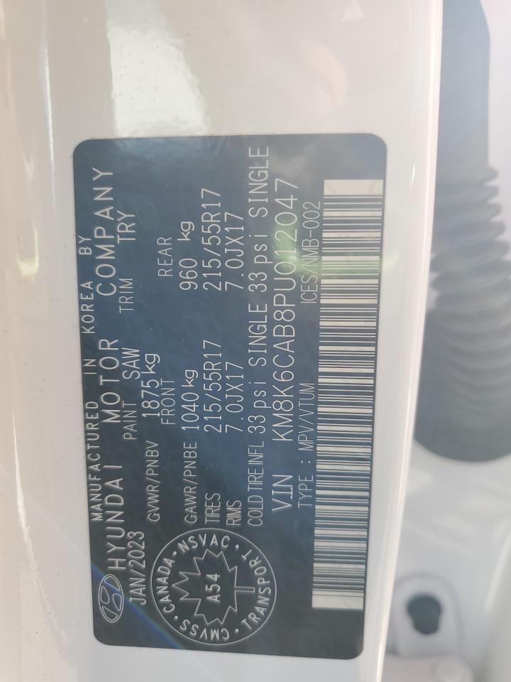 2023 Hyundai Kona Sel VIN: KM8K6CAB8PU012047 Lot: 84177225
