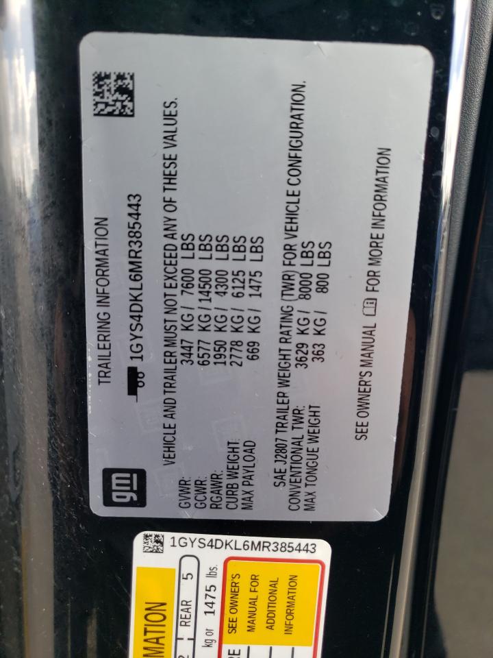 2021 Cadillac Escalade Premium Luxury Platinum VIN: 1GYS4DKL6MR385443 Lot: 82655545