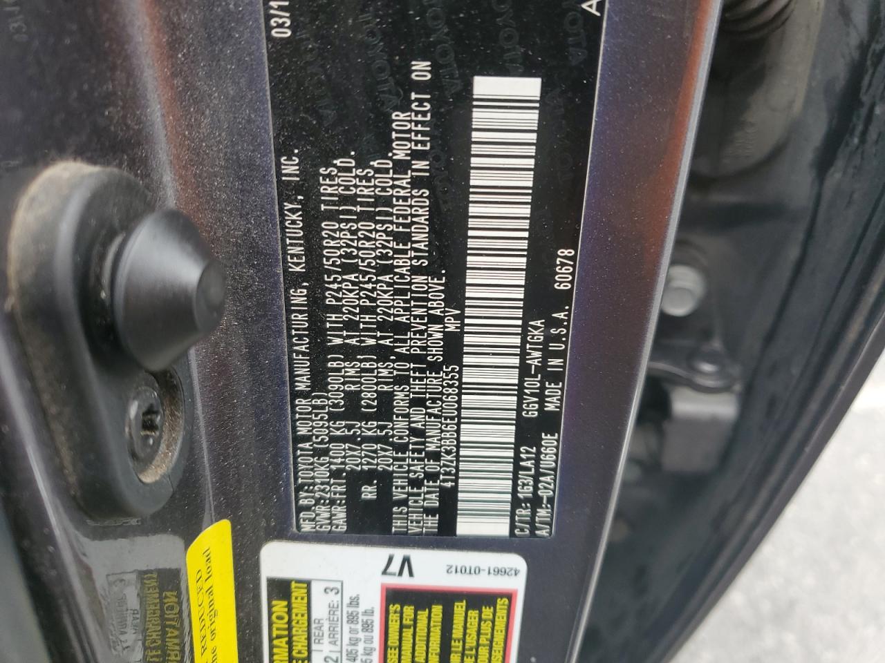 2014 Toyota Venza Le VIN: 4T3ZK3BB6EU068355 Lot: 82056905