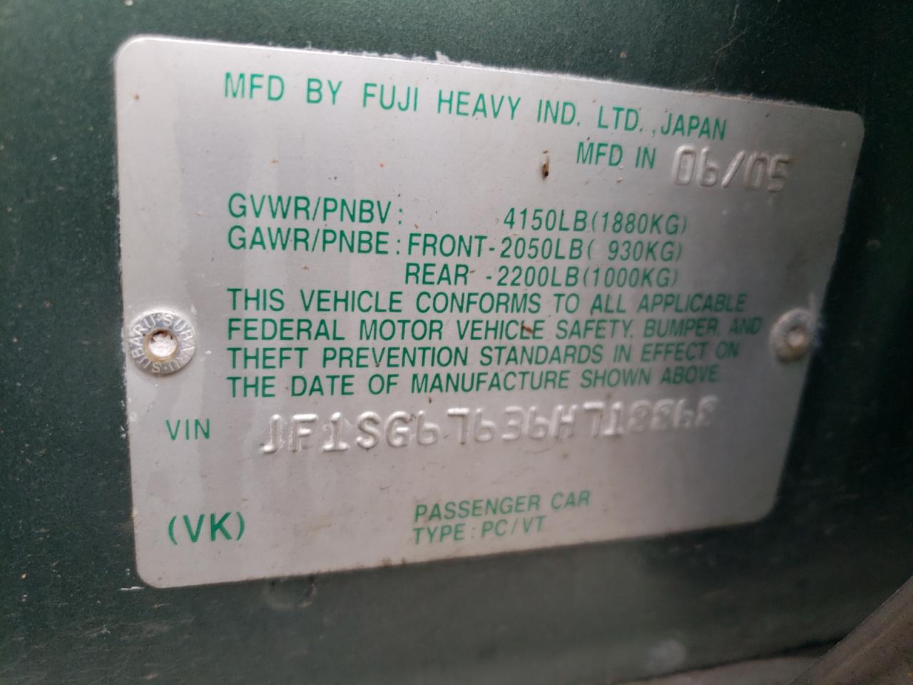 2006 Subaru Forester 2.5X Ll Bean VIN: JF1SG67636H718868 Lot: 85465395