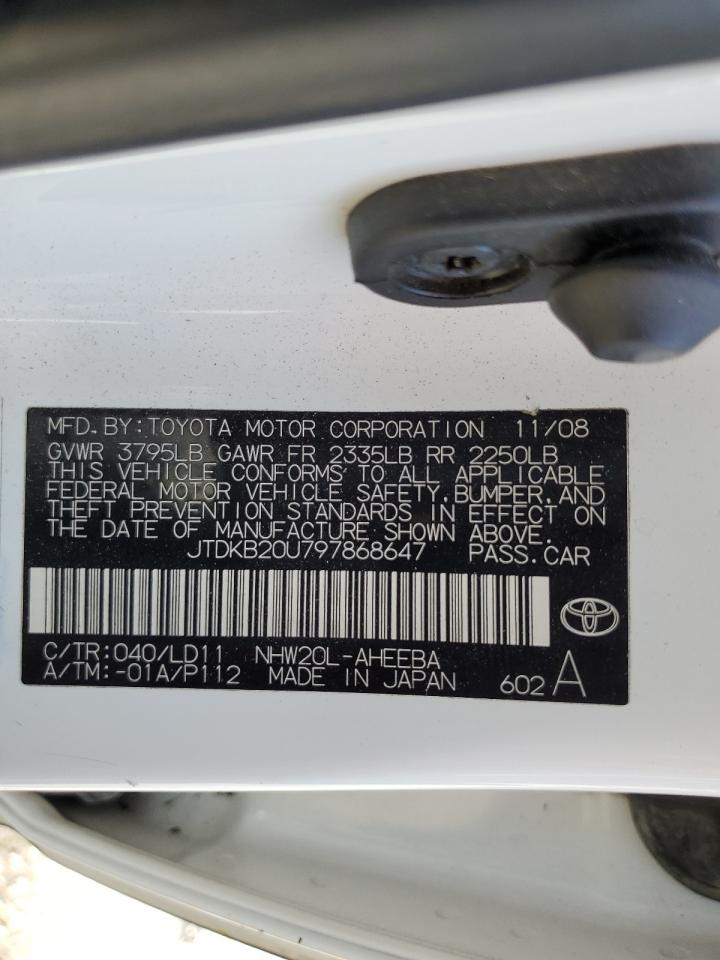 2009 Toyota Prius VIN: JTDKB20U797868647 Lot: 84965045