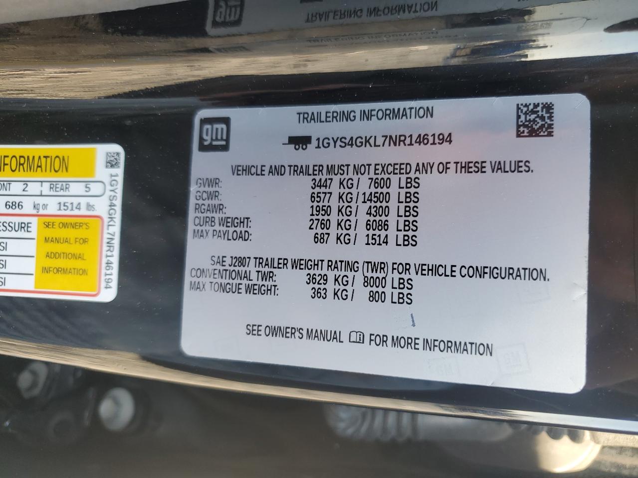 2022 Cadillac Escalade Sport Platinum VIN: 1GYS4GKL7NR146194 Lot: 82511065