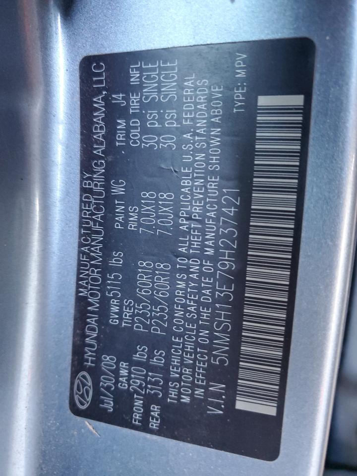 2009 Hyundai Santa Fe Se VIN: 5NMSH13E79H237421 Lot: 84976705