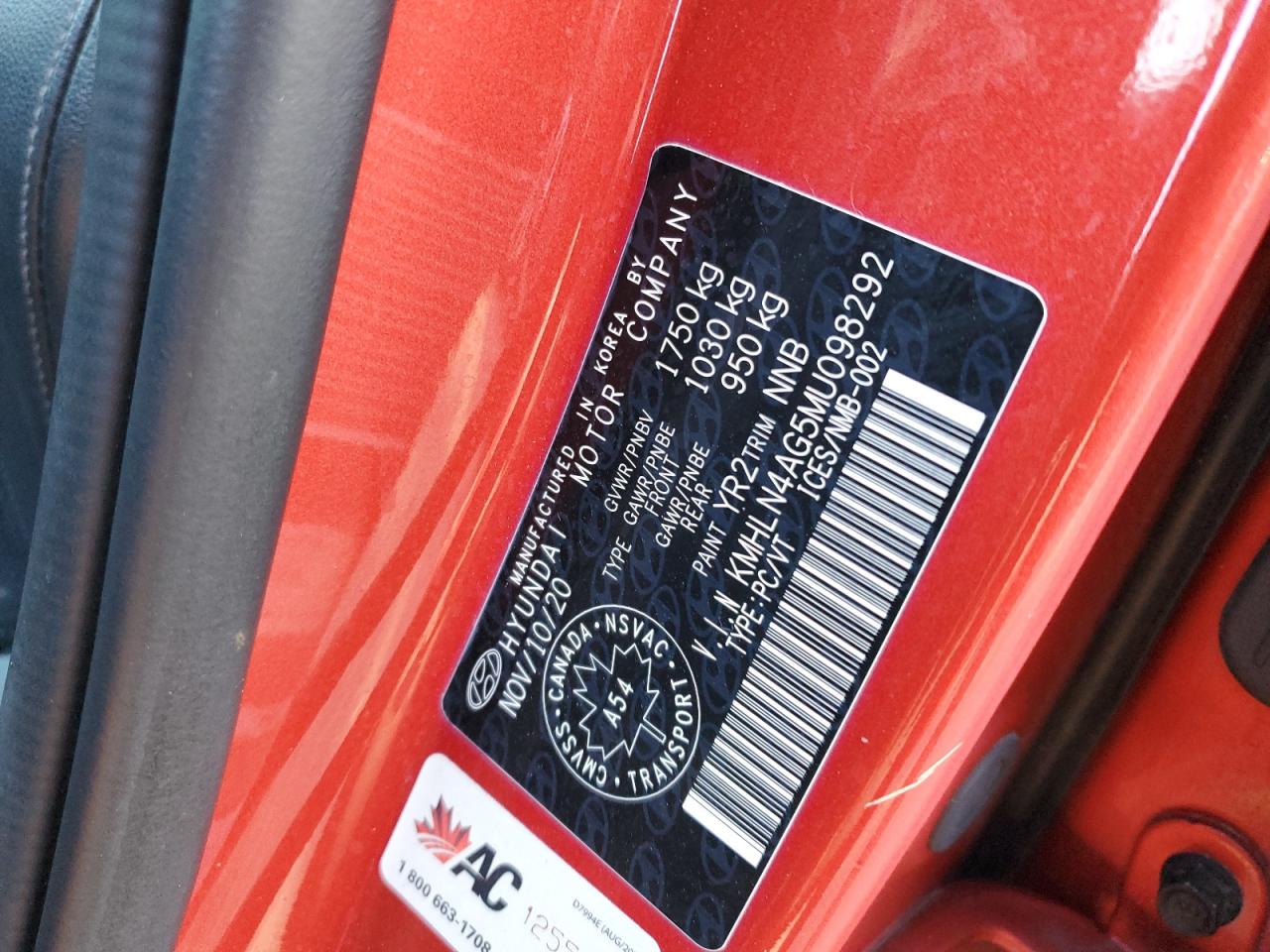 2021 Hyundai Elantra Sel VIN: KMHLN4AG5MU098292 Lot: 83939275