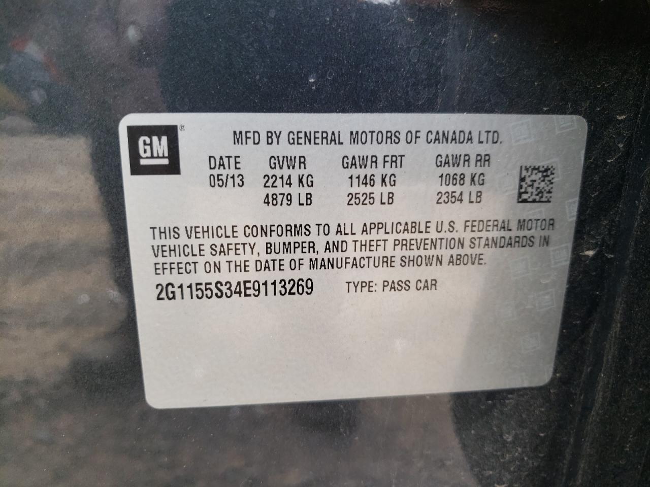 2014 Chevrolet Impala Ltz VIN: 2G1155S34E9113269 Lot: 86223795