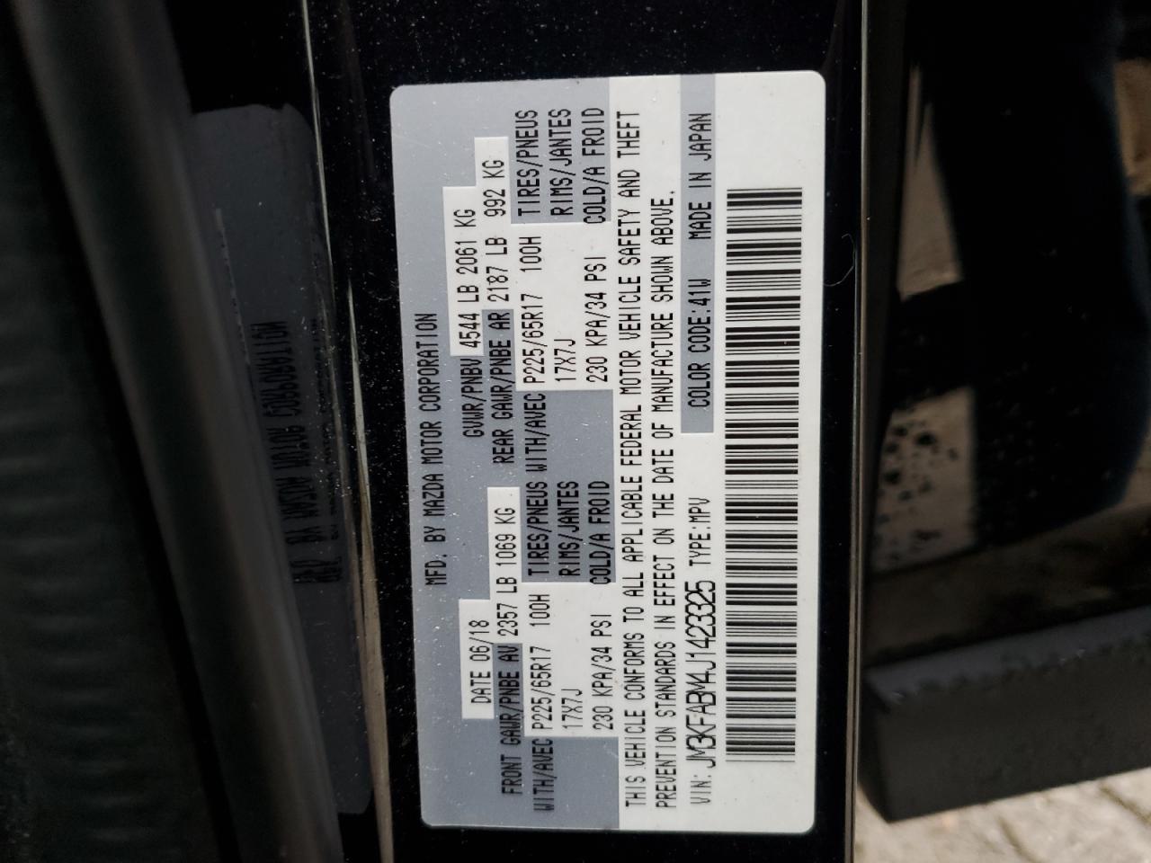 2018 Mazda Cx-5 Sport VIN: JM3KFABM4J1423325 Lot: 82400205