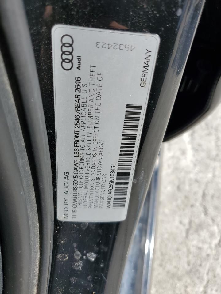 2016 Audi A6 Premium VIN: WAUCFAFC5GN103461 Lot: 85291995