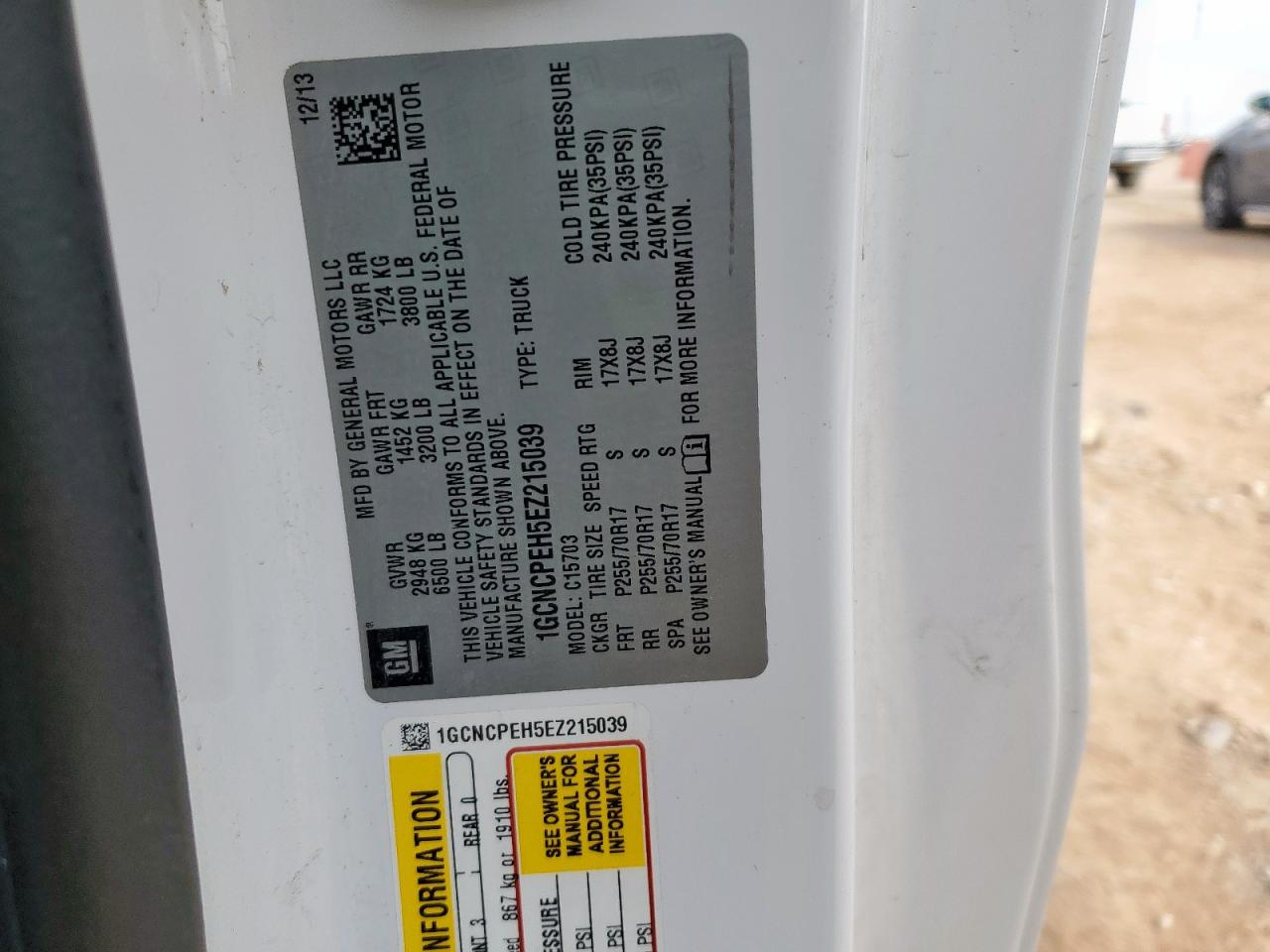 2014 Chevrolet Silverado C1500 VIN: 1GCNCPEH5EZ215039 Lot: 86520075