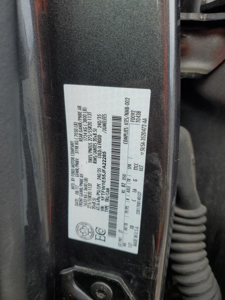 2018 Ford F150 Supercrew VIN: 1FTFW1E55JFA22285 Lot: 90416375