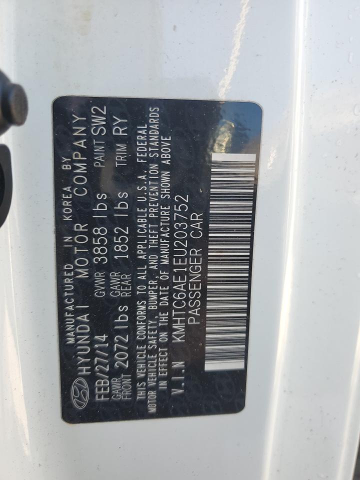 2014 Hyundai Veloster Turbo VIN: KMHTC6AE1EU203752 Lot: 90117105