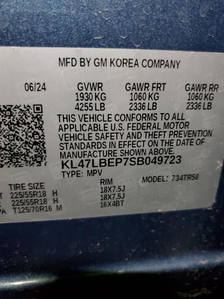 2025 Buick Envista Sport Touring VIN: KL47LBEP7SB049723 Lot: 86410895